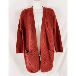 Goodthreads Women's Oversized Boucle Cardigan Sweater Sz S Rust Heather